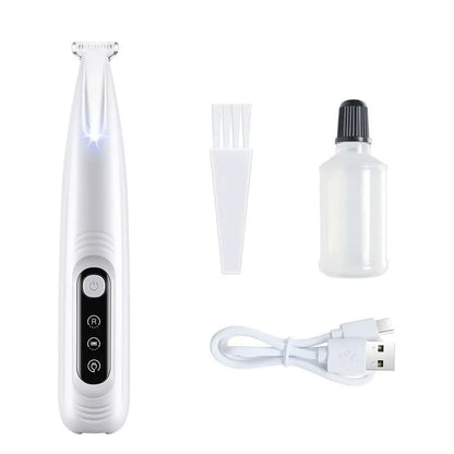 Uppgradera hundtassklippare med LED-ljus Vattentät bärbar husdjurshårstrimmer