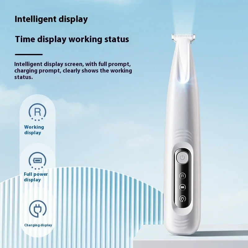 Uppgradera hundtassklippare med LED-ljus Vattentät bärbar husdjurshårstrimmer